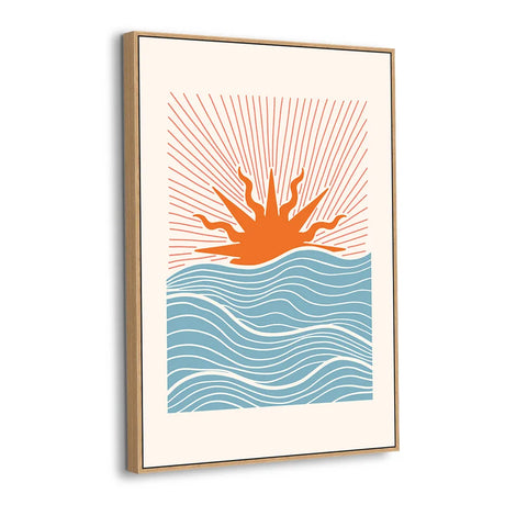 Radiant Sunrise Over Ocean Canvas Wall Art