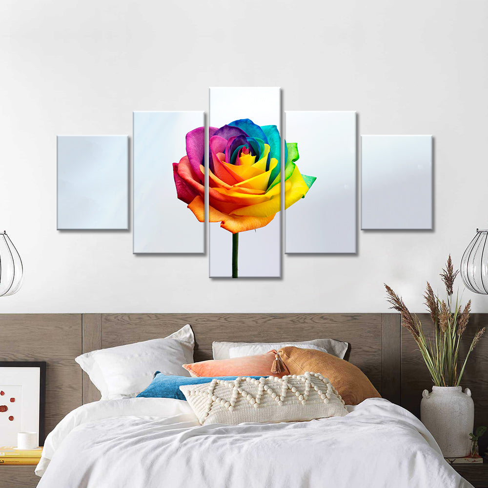 "Rainbow Rose" Canvas Wall Art