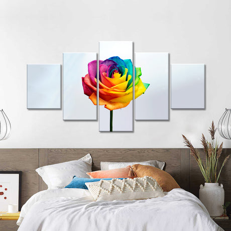 "Rainbow Rose" Canvas Wall Art