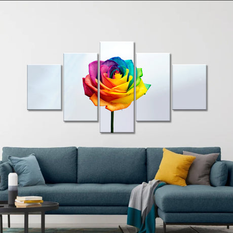 "Rainbow Rose" Canvas Wall Art