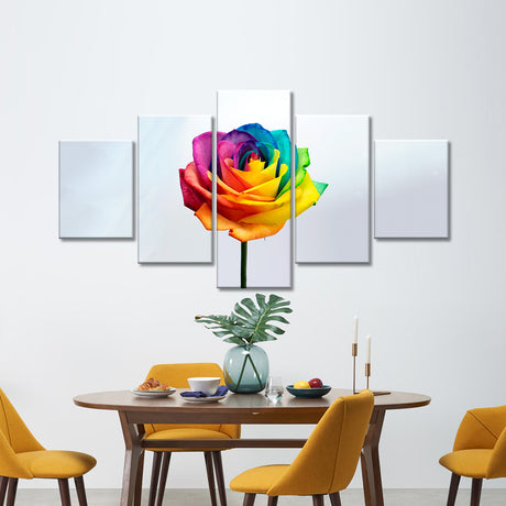 "Rainbow Rose" Canvas Wall Art