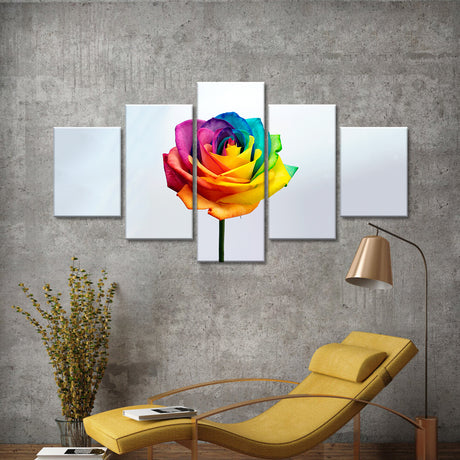 "Rainbow Rose" Canvas Wall Art