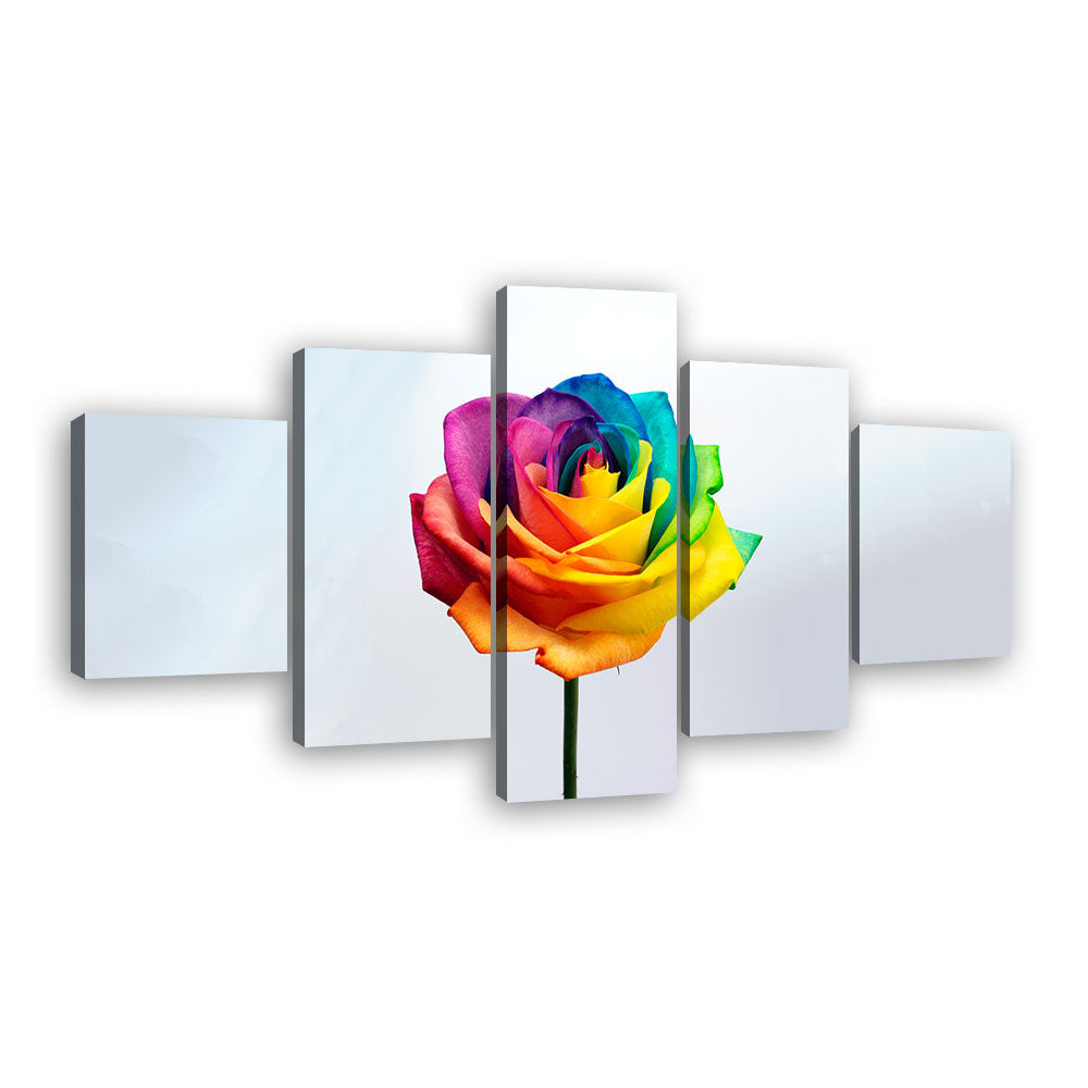 "Rainbow Rose" Canvas Wall Art