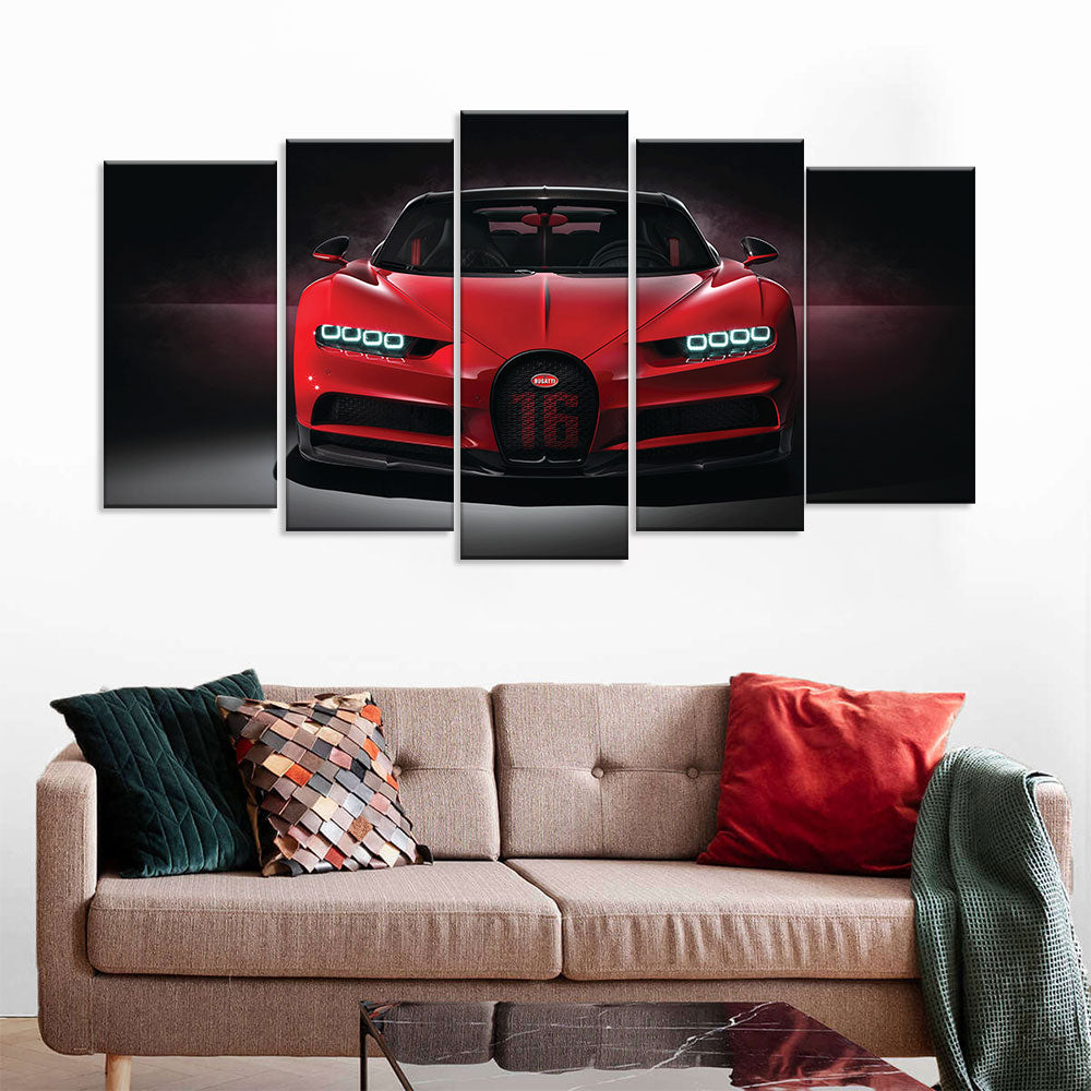 Red Bugatti Chiron Canvas Wall Art