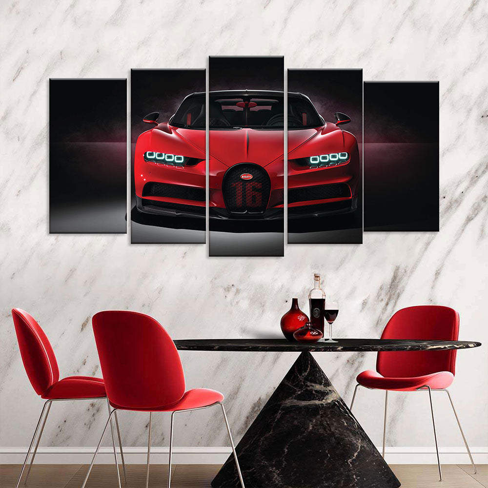 Red Bugatti Chiron Canvas Wall Art