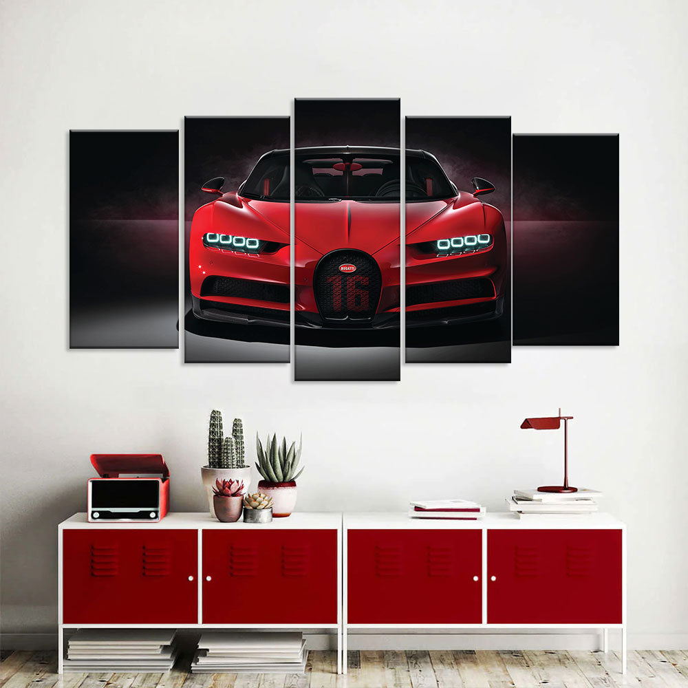 Red Bugatti Chiron Canvas Wall Art