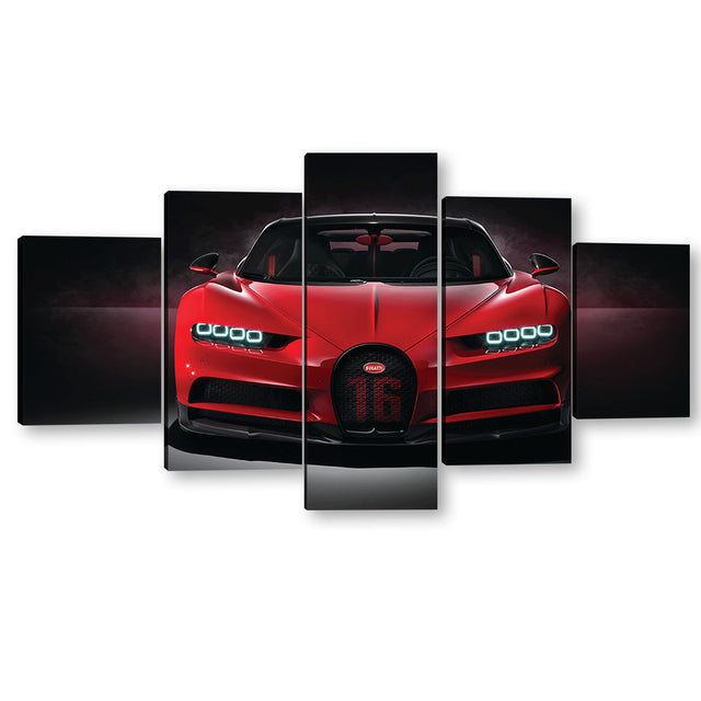 Red Bugatti Chiron Canvas Wall Art