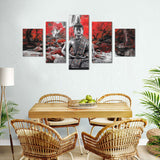 "Tranquility in the Red Forest" Buddha Canvas Wall Art