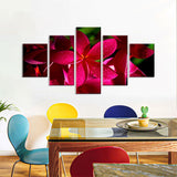 Red Plumeria Flowers Canvas Wall Art