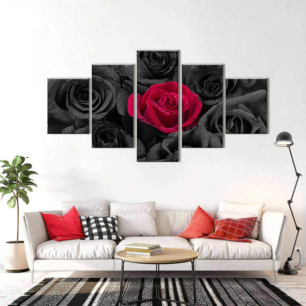 Red Rose Pop Canvas Wall Art