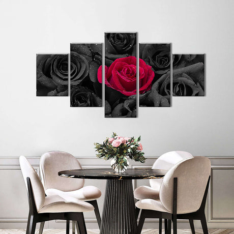 Red Rose Pop Canvas Wall Art