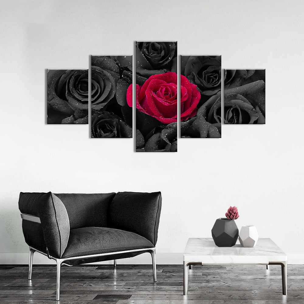 Red Rose Pop Canvas Wall Art