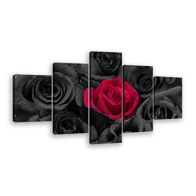 Red Rose Pop Canvas Wall Art