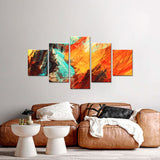 Abstract Red and Orange Brushstroke Canvas Wall Art