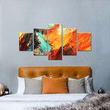 Abstract Red and Orange Brushstroke Canvas Wall Art