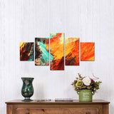 Abstract Red and Orange Brushstroke Canvas Wall Art