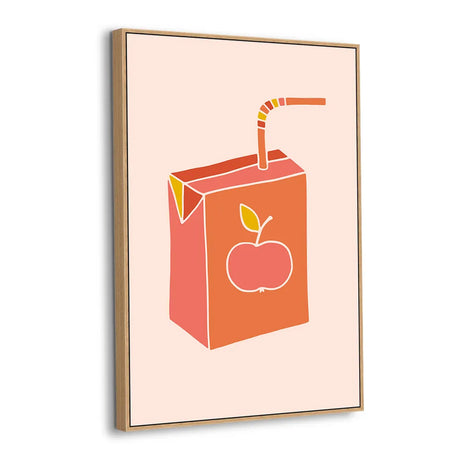 Retro Apple Juice Box Canvas Wall Art