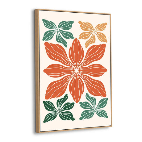 Retro Bloom Burst Floral Canvas Wall Art
