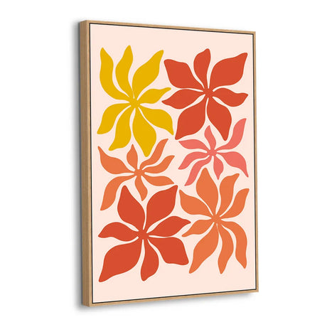 Retro Bloom Dance Canvas Wall Art
