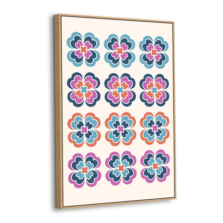 Retro Bloom Harmony Canvas Wall Art