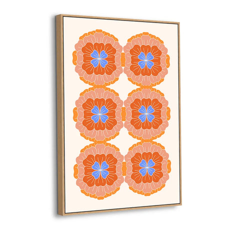 Retro Bloom Repeat Canvas Wall Art