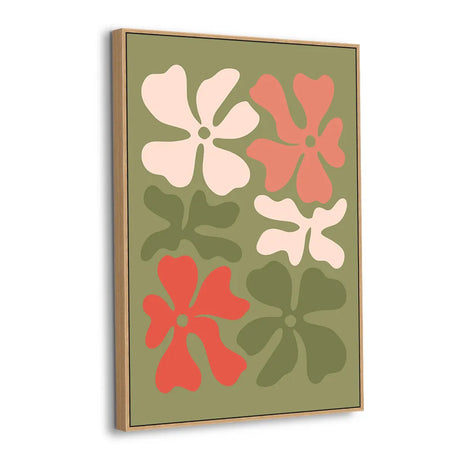Retro Blossom Field Canvas Wall Art
