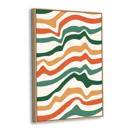 Retro Horizon Waves Canvas Wall Art