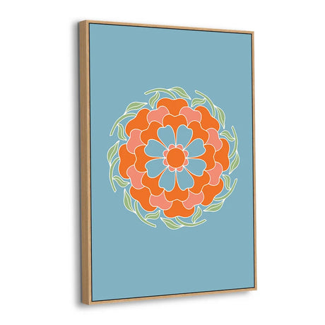Retro Mandala Blossom Canvas Wall Art