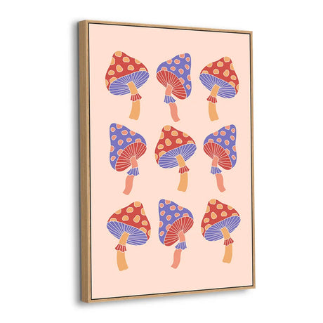 Retro Mushroom Magic Canvas Wall Art