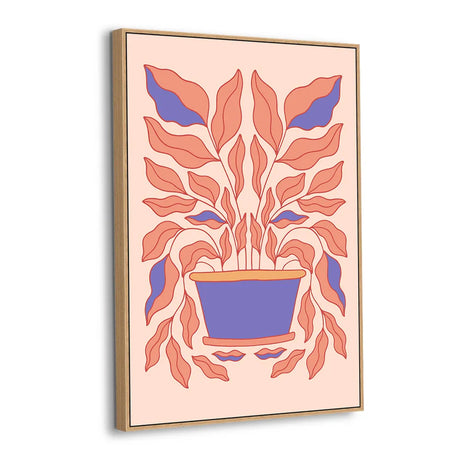 Retro Potted Plant Canvas Wall Art