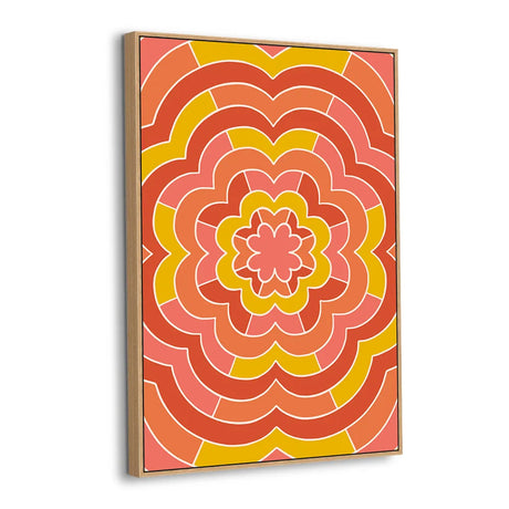 Retro Radiance Flower Burst Canvas Wall Art