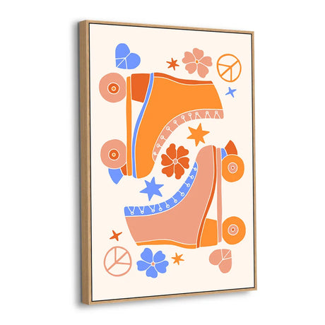 Retro Roller Skates Canvas Wall Art