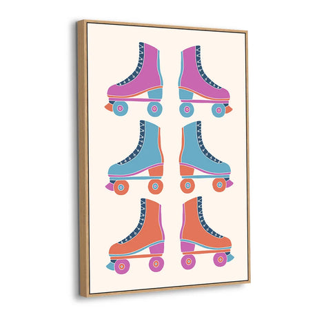 Retro Roller Skates Pop Art Canvas Wall Art