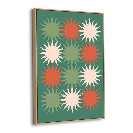 Retro Sunburst Harmony Canvas Wall Art