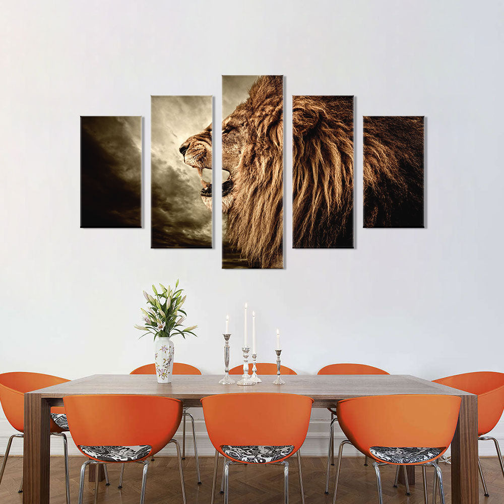 Roaring Lion Canvas Wall Art