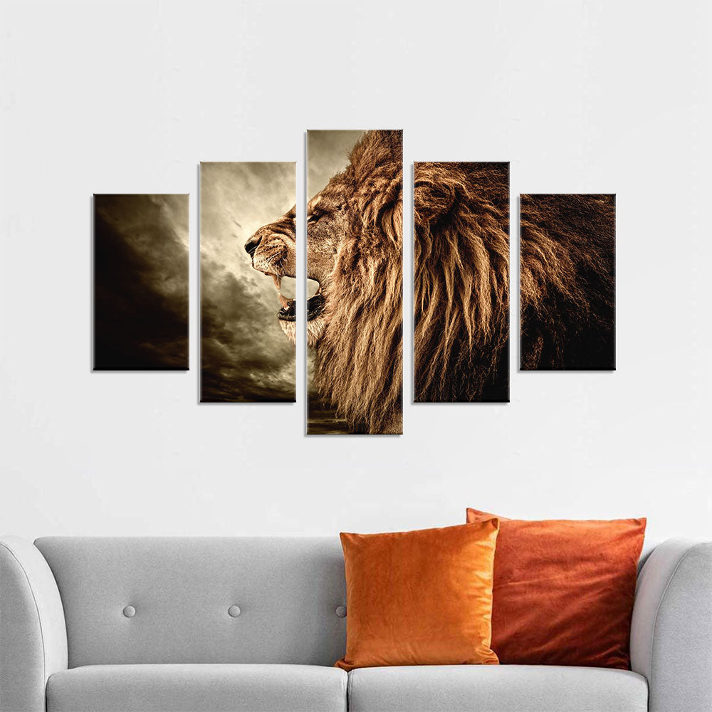 Roaring Lion Canvas Wall Art