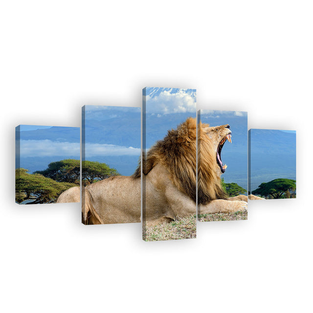 Roaring Safari Lion Canvas Wall Art