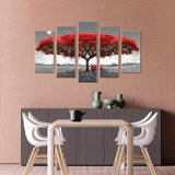 Romantic Red Tree Canvas Wall Art