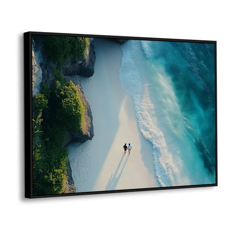 "Romantic Stroll on the Shore"-Canvas Wall Art