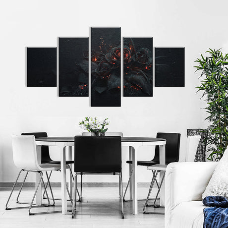 Rose in the Ashes Canvas Wall Art