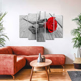 Rose on Wood Canvas Wall Art