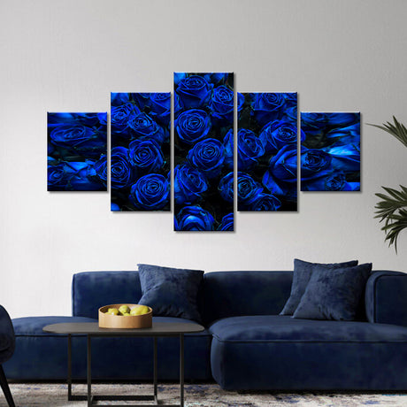 Royal Blue Roses Canvas Wall Art