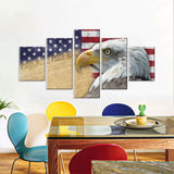 Rustic American Flag With Eagle Canvas Wall Art