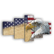 Rustic American Flag With Eagle Canvas Wall Art