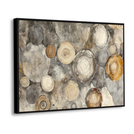 Rustic Circle Of Modern Textured Wall Art - Canvas Wall Art