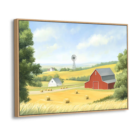 Rustic Farm Landscape Canvas Wall Art
