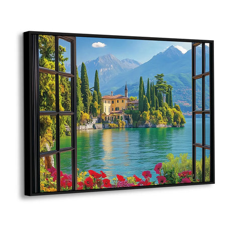 Scenic Lakeview - Window To Paradise Canvas Wall Art