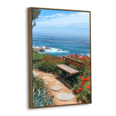 Seaside Serenity Bench Canvas Wall Art