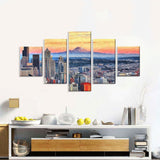 Seattle Skyline with Mountain Canvas Wall Art