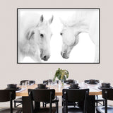 Serene White Horses Canvas Wall Art